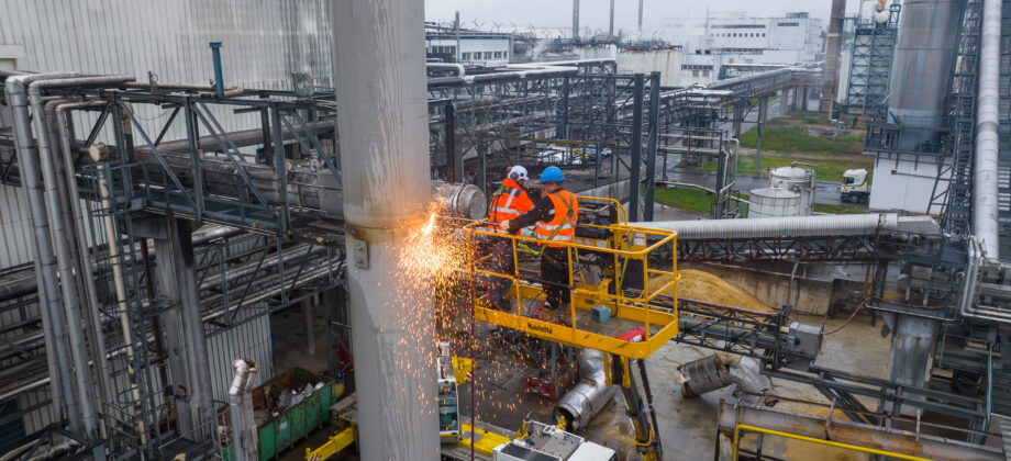 Démantèlement d’un sécheur d’un site industriel, Tereos, à Marckolsehim